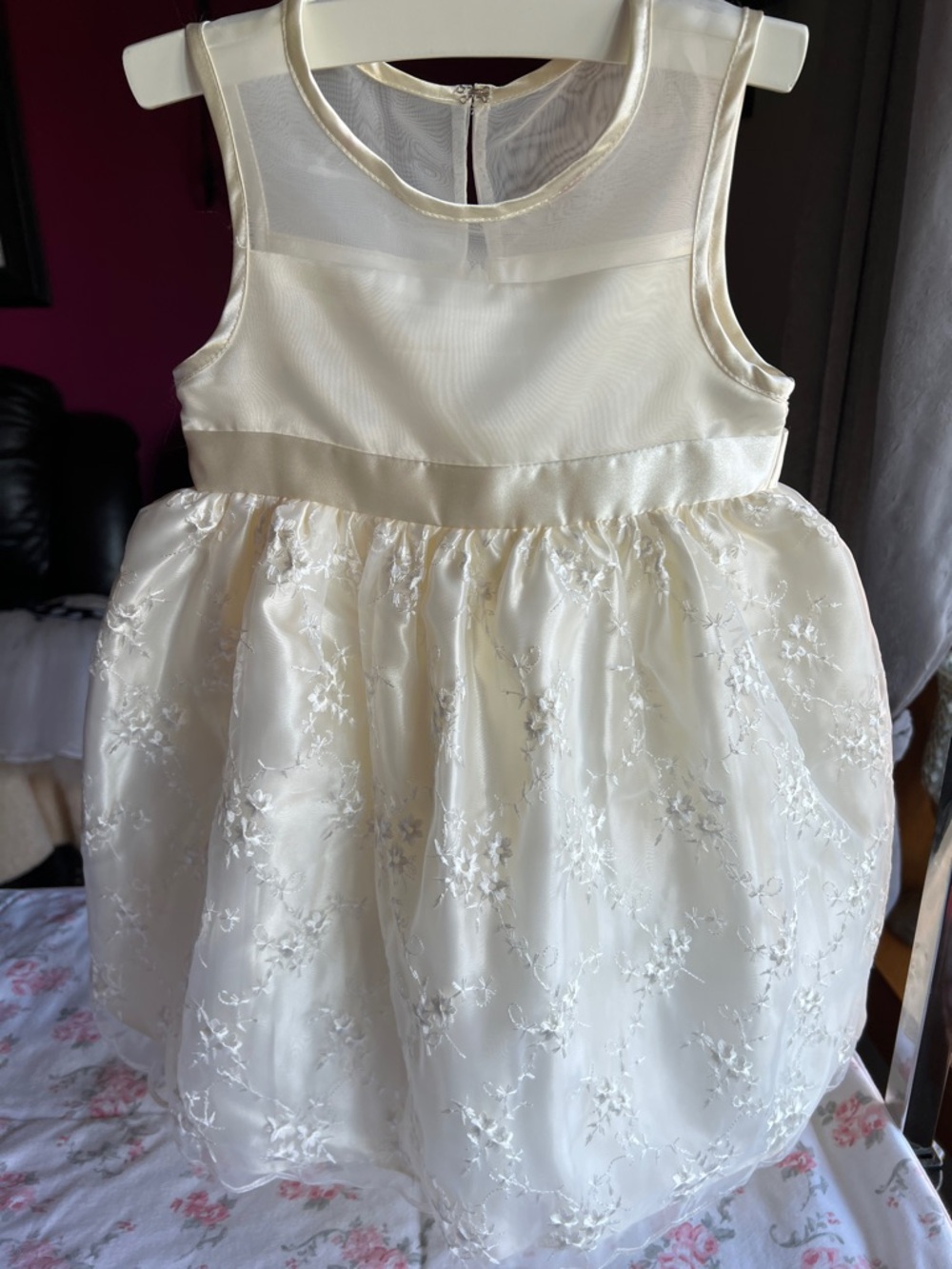 American Princess Ivory Floral Lace Formal Dress for Girls